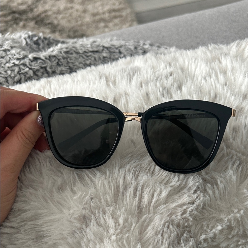Le Specs Caliente Black Sunglasses with Gold Accents